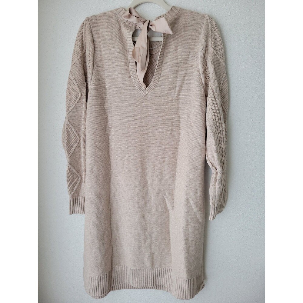 Torrid Cream Cable Knit Sweater Dress 1X 14-16 NWT Cozy Long Sleeve Crew - Picture 11 of 11